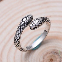 Ladies Silver Snake Ring with Premium S925 Silver & Adjustable Fit snake - label