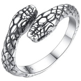 Ladies Silver Snake Ring with Premium S925 Silver & Adjustable Fit snake - label