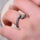 Ladies Silver Snake Ring with Premium S925 Silver & Adjustable Fit snake - label