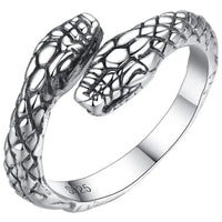 Ladies Silver Snake Ring with Premium S925 Silver & Adjustable Fit - snake - label