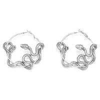 Ladies Snake Earrings with Geometric Design and Electroplating Treatment snake - label