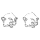 Ladies Snake Earrings with Geometric Design and Electroplating Treatment snake - label