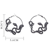 Ladies Snake Earrings with Geometric Design and Electroplating Treatment snake - label