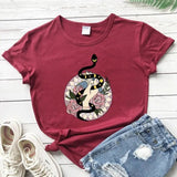 Ladies Summer T-Shirt Snake with Breathable Fabric & Stylish Snake Print - Size Options S - XXXL snake - label