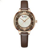 Ladies Watches Fashion Women: Quartz Waterproof Watch With Leather Strap | Stylish 35mm Dial snake - label