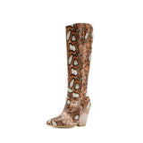 Large Size Snake Print Boots Women's Super High Heel snake - label