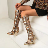 Large Size Snake Print Boots Women's Super High Heel snake - label