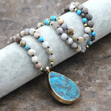 Lasso Bead Necklace: Premium Agate Stones, Elegant and Versatile Style snake - label