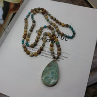 Lasso Bead Necklace: Premium Agate Stones, Elegant and Versatile Style snake - label