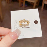 Layer Wave Open Ring with Geometric Open Mouth Design snake - label