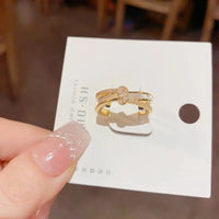 Layer Wave Open Ring with Geometric Open Mouth Design snake - label