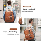 Leather Backpack cowhidee - Genuine Leather Men's Street Trend Backpack with 20 - 35L Capacity snake - label