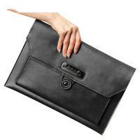 Leather Laptop Bag with Dedicated Compartment for Device Protection snake - label