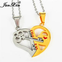 Love Key Necklace - Couple Style Titanium Pendant (Heart - Shaped) snake - label