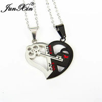 Love Key Necklace - Couple Style Titanium Pendant (Heart - Shaped) snake - label