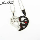 Love Key Necklace - Couple Style Titanium Pendant (Heart - Shaped) snake - label