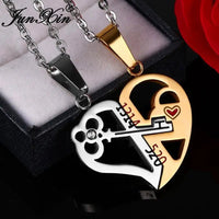 Love Key Necklace - Couple Style Titanium Pendant (Heart - Shaped) snake - label