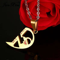 Love Key Necklace - Couple Style Titanium Pendant (Heart - Shaped) snake - label