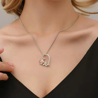 Love Rose Zircon Heart Necklace with Sparkling Zirconia & Alloy Craftsmanship snake - label