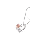 Love Rose Zircon Heart Necklace with Sparkling Zirconia & Alloy Craftsmanship snake - label