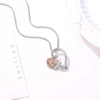 Love Rose Zircon Heart Necklace with Sparkling Zirconia & Alloy Craftsmanship snake - label