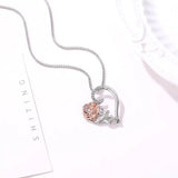 Love Rose Zircon Heart Necklace with Sparkling Zirconia & Alloy Craftsmanship snake - label