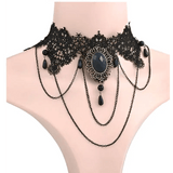 Luxe Lace Necklace with Elegant Handmade Design snake - label