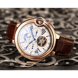 Luxury Automatic Mechanical Watches with Leather Strap - Timeless Elegance & Precision snake - label