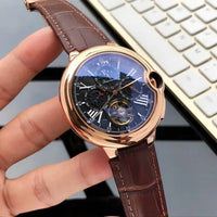 Luxury Automatic Mechanical Watches with Leather Strap - Timeless Elegance & Precision snake - label