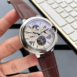 Luxury Automatic Mechanical Watches with Leather Strap - Timeless Elegance & Precision snake - label