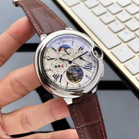 Luxury Automatic Mechanical Watches with Leather Strap - Timeless Elegance & Precision - snake - label