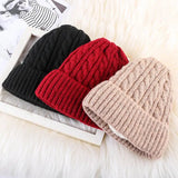 Luxury Velvet Fleece Knitted Beanie - Korean Bell Style - One Size Fits All snake - label