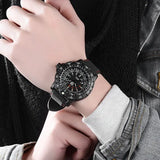 Men Military Watches: Stylish Quartz Alloy SportClasp - 50m Water Resistant snake - label