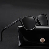 Men Square Sunglasses with Polarized Lenses - UV400 Protection & Stylish Resin Frame snake - label