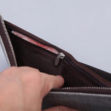 Men's 10 - Fold Multifunctional Wallet with Secure Zipper & Retro Style snake - label