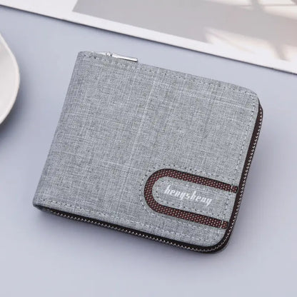 Men's 10 - Fold Multifunctional Wallet with Secure Zipper & Retro Style snake - label