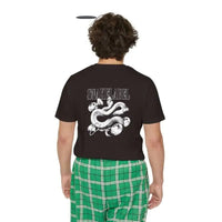 Men's 100% Cotton Short Sleeve Pajama Set with Side Pockets snake - label