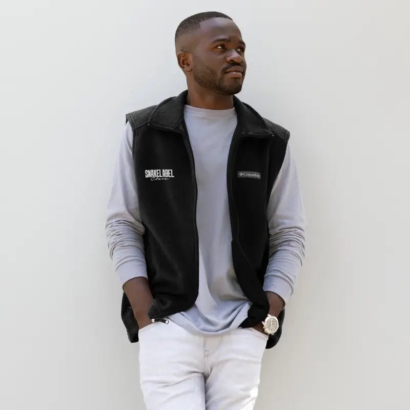 Men's Columbia fleece vest with maximum thermal insulation snake - label