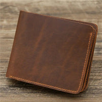 Men's Leather Wallet | Genuine Crazy Horse Leather, 3 - Fold Design & Compact Sizing snake - label