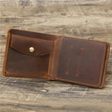 Men's Leather Wallet | Genuine Crazy Horse Leather, 3 - Fold Design & Compact Sizing snake - label