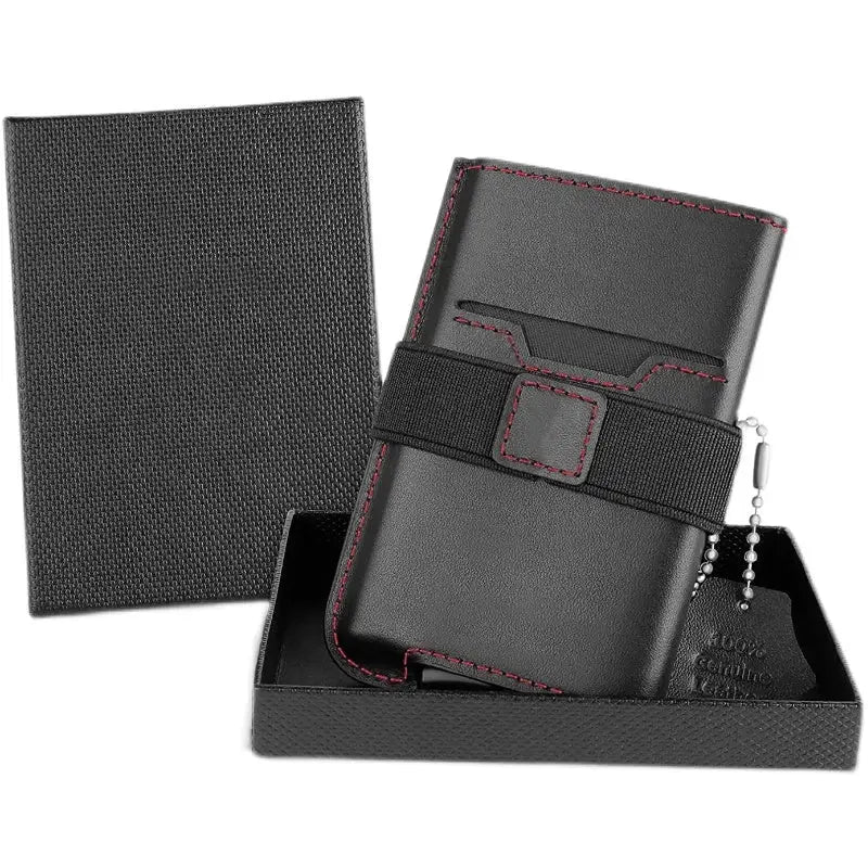 Men's Leather Wallet with Top - Quality Cowhide & Multiple Card Slots snake - label