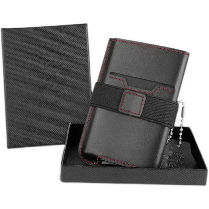 Men's Leather Wallet with Top - Quality Cowhide & Multiple Card Slots snake - label