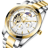 Men's Mechanical Watches: 24 - Hour Moon Phase Display & Waterproof Design snake - label