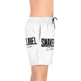 Men's Mid - Length Swim Shorts with Inner Mesh Brief & Side Pockets snake - label