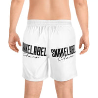 Men's Mid - Length Swim Shorts with Inner Mesh Brief & Side Pockets snake - label