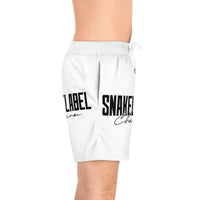 Men's Mid - Length Swim Shorts with Inner Mesh Brief & Side Pockets snake - label