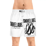 Men's Mid - Length Swim Shorts with Inner Mesh Brief & Side Pockets snake - label