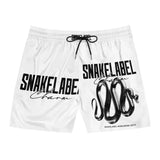 Men's Mid - Length Swim Shorts with Inner Mesh Brief & Side Pockets snake - label