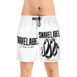 Men's Mid - Length Swim Shorts with Inner Mesh Brief & Side Pockets snake - label