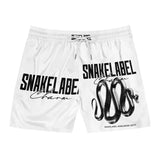 Men's Mid - Length Swim Shorts with Inner Mesh Brief & Side Pockets snake - label